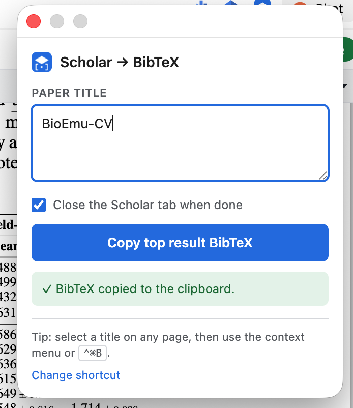 Scholar2BibTeX preview